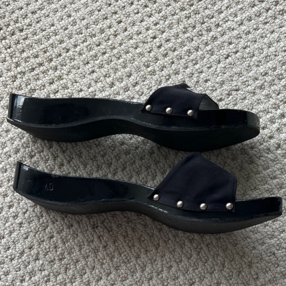 EUC CHANEL Black Slides Size 10 - Picture 5 of 7